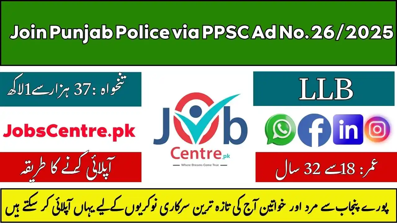 Join Punjab Police via PPSC Ad No. 262025
